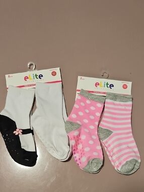 Elite Kids Pink Polka Dot & Pink Stripe Sock Set
